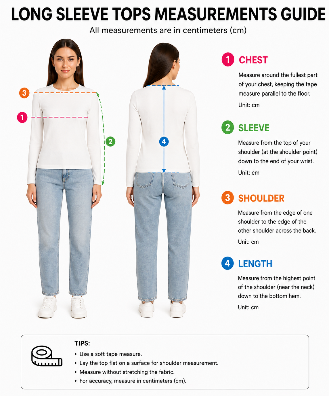 long sleeve top measurements