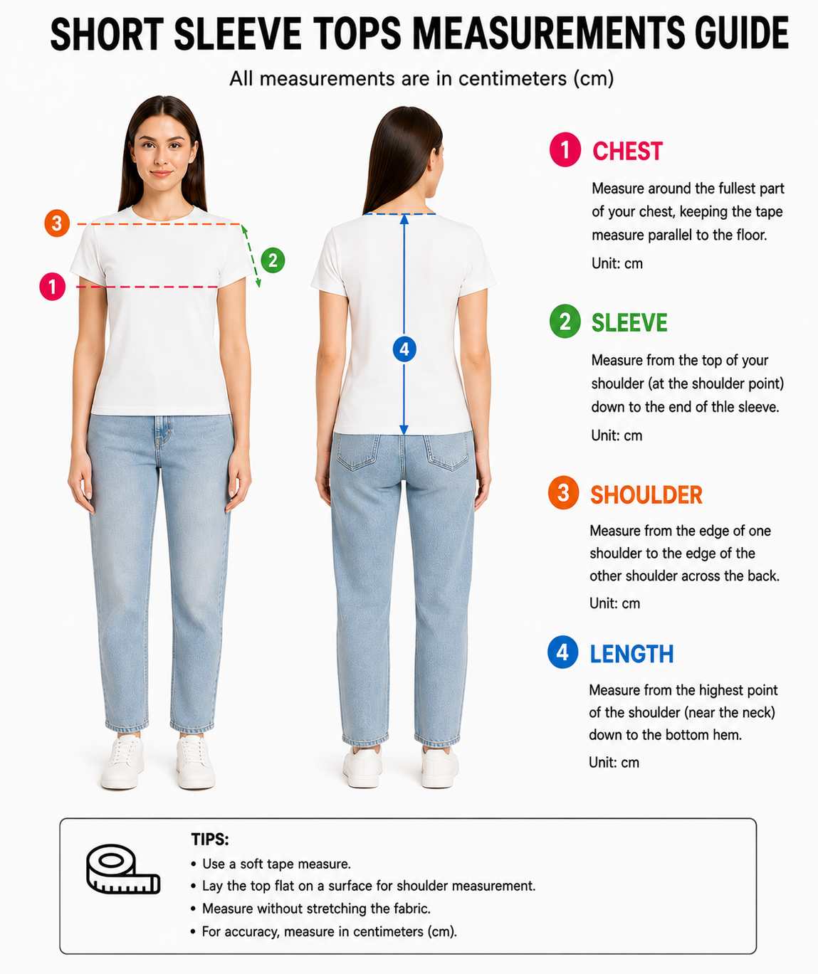 short sleeve top measurements